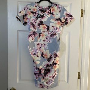Blue Floral Maternity Dress